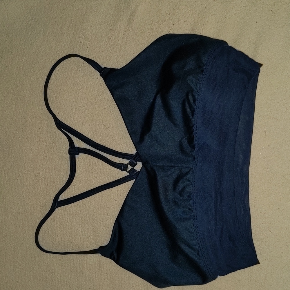 Navy blue strappy Alo yoga bra size small